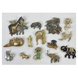 Costume Jewelry Pins: BAK Cat, Art silver tone cat