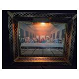 Illuminated Last Supper Artwork With Metal Frame