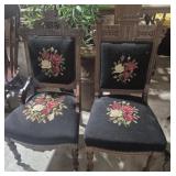 Pair Of Eastlake-Style Carved Wood Chairs