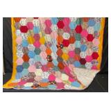 86"x76" Vintage Honeycomb- Hexagon Patchwork
