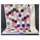 68"x80" Vintage Honeycomb- Hexagon Patchwork