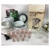 Household Ceramic, Glassware, Books, Clock