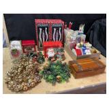 Holiday Decor Lot With Pfaltzgraff, Candles