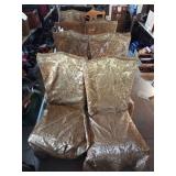 Wood Dining Chairs With Gold Damask Covers