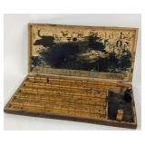 Wood Alphabet Rubber Stamp Set with Case