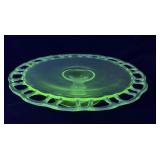 11.5" Uranium Lace Edge Cake Pedestal Stand