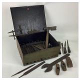 Metal Tool Box With Assorted Hand Tools