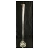 Tall Clear Glass Fluted Trumpet Vase
