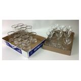 Glassware With Silver Rim, Martini Glasses