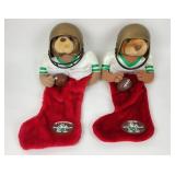 2 Vintage Notre Dame Football Plush Teddy Bear