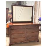 8 drawer double dresser with mirror
