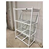 Origami folding shelf on wheels