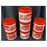 7 Vintage English Toffee Reusable Red Storage
