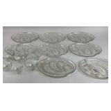 Clear Glass Snack Sets with Plates and Cups