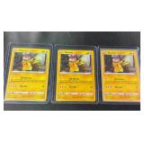 3 Pokemon Holographic Pikachu Cards