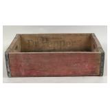 Dr Pepper Wooden Soda Crate with Metal Trim