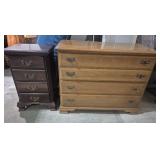 Wood 3 Drawer Chest Featuring Classic Brass-Toned
