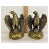 Brass Tone Eagle Bookends