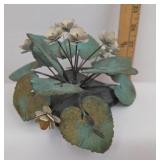 Brass African Violet Flower Sculpture