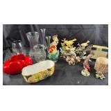 Ceramic Bird Figures, Glass Vases, Planters