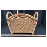 Mid Century Modern Wicker Rattan Magazine Rack