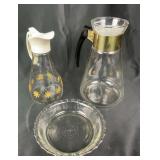 1960s Log Cabin Glass Syrup Dispenser, 50s-60s