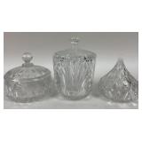 Cut Crystal Covered Candy Jars, Set of 3