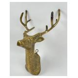 Brass Deer Head and Antlers wall mount