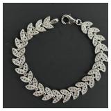 .925 Stamped Sterling Silver Leaf bracelet 14.55g