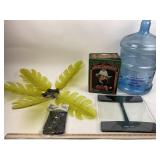 Jack Daniels Tin, Weight Lifters Gloves, Water Jug