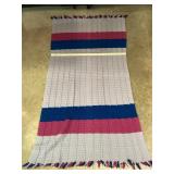 Striped Crochet Blanket: Blue Pink