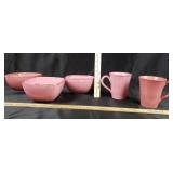 6 Piece Bizzirri Rose Mauve Hand-Molded Ceramic Bo