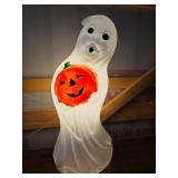 33' Halloween Ghost Blow Mold Holding Pumpkin