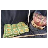 Full size Autumn Fall Harvest Crocheted Afghan Bla