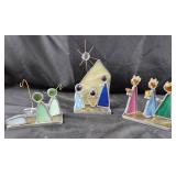 Stained Glass Nativity Scene Figures