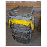 10 Stackable Plastic Storage Totes With Lids