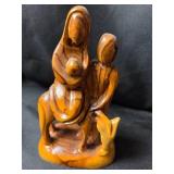 Olive Wood Holy Family Sculpture