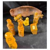 Hand-Carved Wood Nativity Figurines