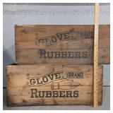 Glove Brand Rubbers Wooden Crates
