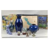 Decorative Vases, Art Glass, Sculptures, Plaques