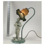 Italian Table Lamp with Clown Figurine