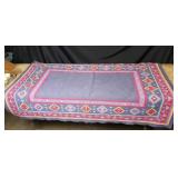 Afghan Ghalmoori Indigo Blue Wool Kilim Rug 4x6