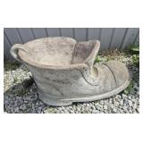 Cement Shoe Planter 12 in. Across X 20 in. Long