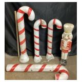 Blow Mold Candy Cane Nutcracker Lawn Decorations
