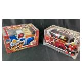 2 Piece New Red's Fire Truck & Garage Candy Dispen
