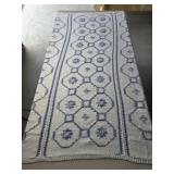Afghan With Blue Geometric Pattern