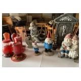 Gnome Statues, Tombstone/Garden,Hummingbird Feeder