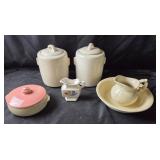 McCoy Pottery Canisters, Creamers, Covered Dish