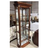 Lighted Curio Cabinet mirrored back