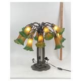 Lily Pad 15 arm Table lamp with glass shades, some